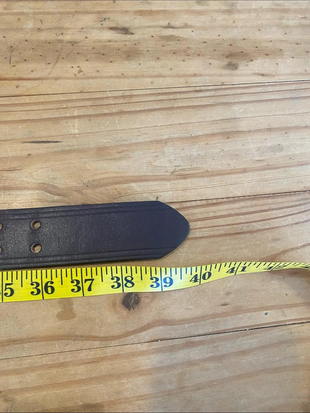 The Honest Company Dark Brown Triple-Prong Leather Belt with Brass Buckles